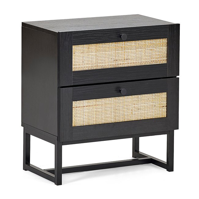 Indiya Rattan 2 Drawer Bedside Table - SO'HOME