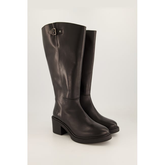 Bottes en cuir, tige 3XL , pied large noir <span itemprop=