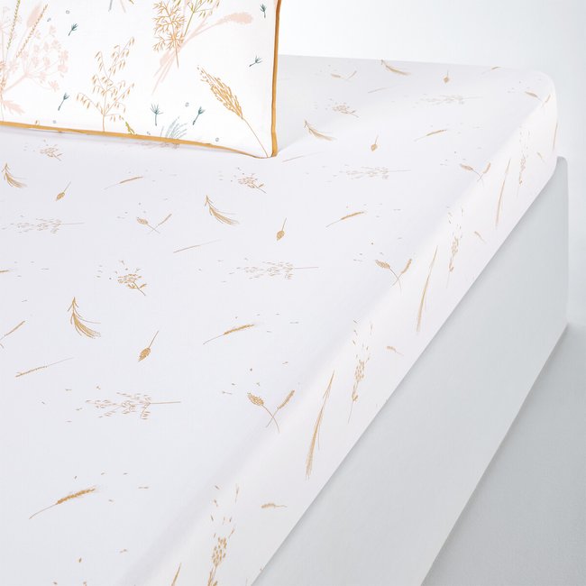 Graminée Floral 100% Cotton Fitted Sheet printed LA REDOUTE INTERIEURS