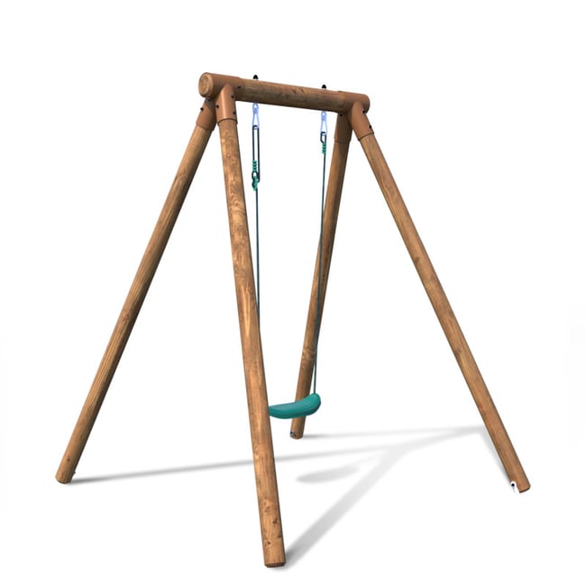 Portique bois 1 place enfant HANNA marron <span itemprop=
