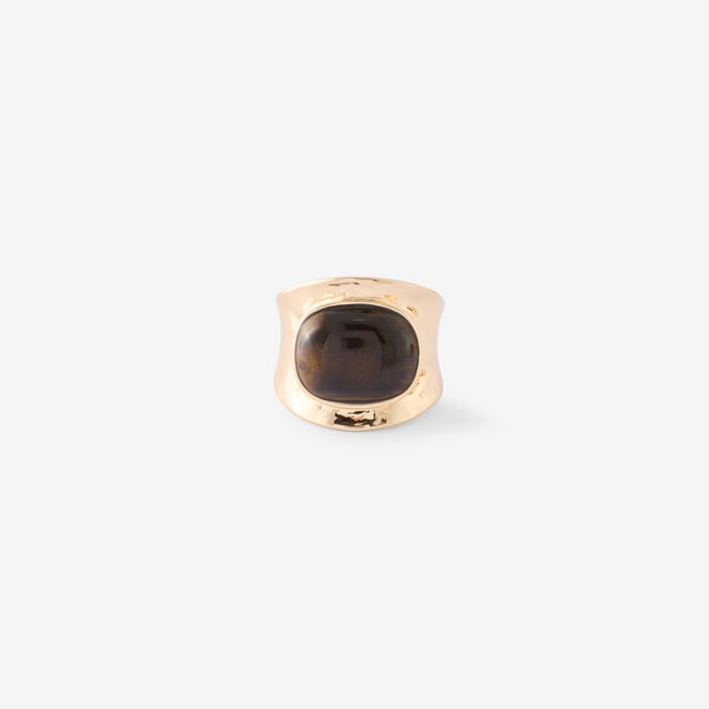 Bague pierre marron v002230 <span itemprop=