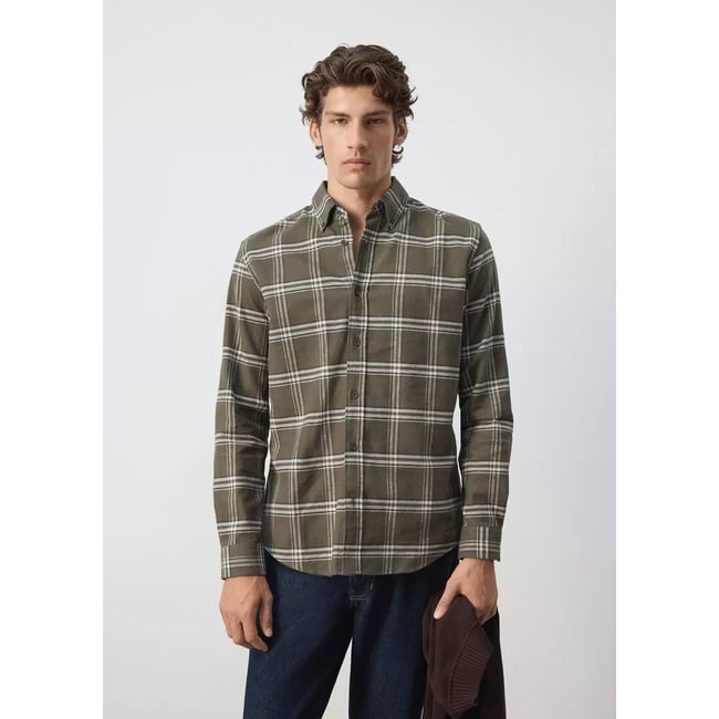 Chemise 100 % coton flanelle carreaux - MANGO MAN