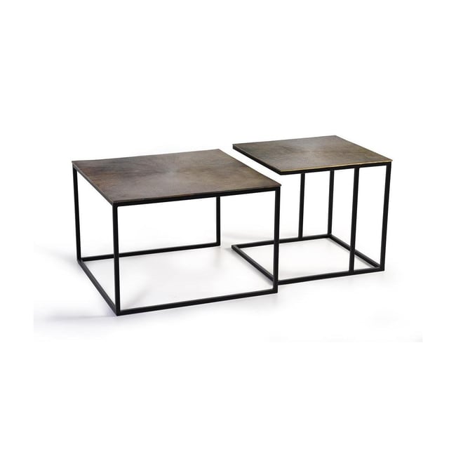 Lot de 2 tables basses bronze Couleur bronze <span itemprop=