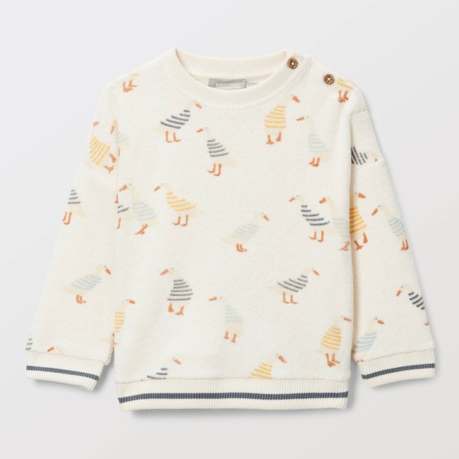 Sweat imprimé en éponge en coton BIO GOTS naturel <span itemprop=