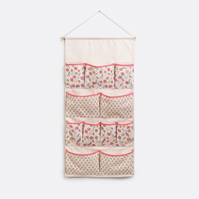 Rangement mural 11 pochettes, Bertille imprimé rose LA REDOUTE INTERIEURS