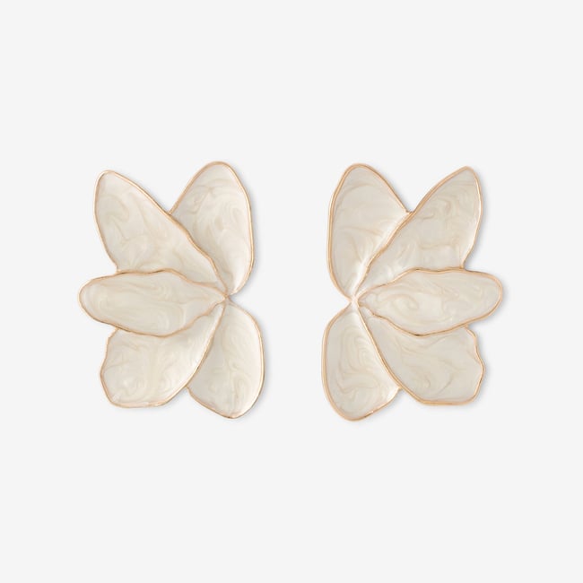 Boucles d'oreilles demi feuille v002227 <span itemprop=