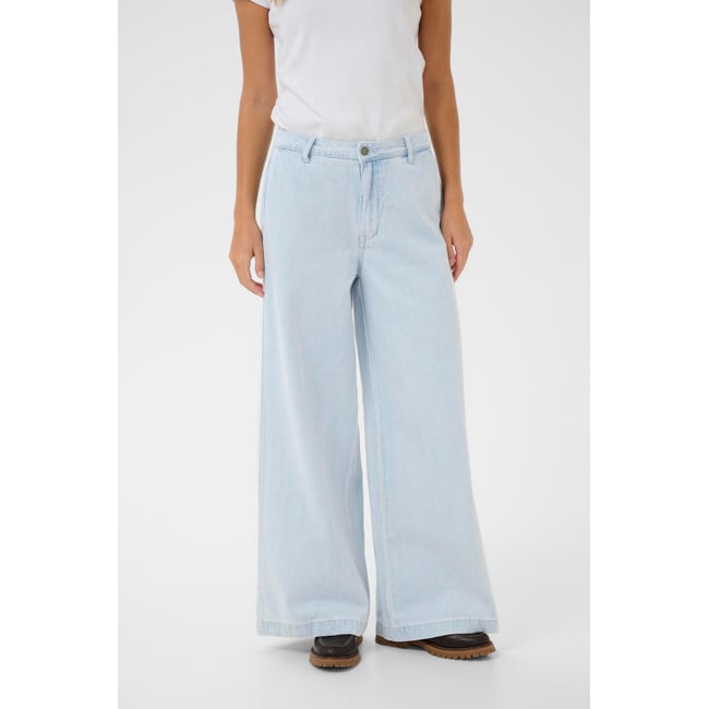 Casual pants bleu light blue wash <span itemprop=