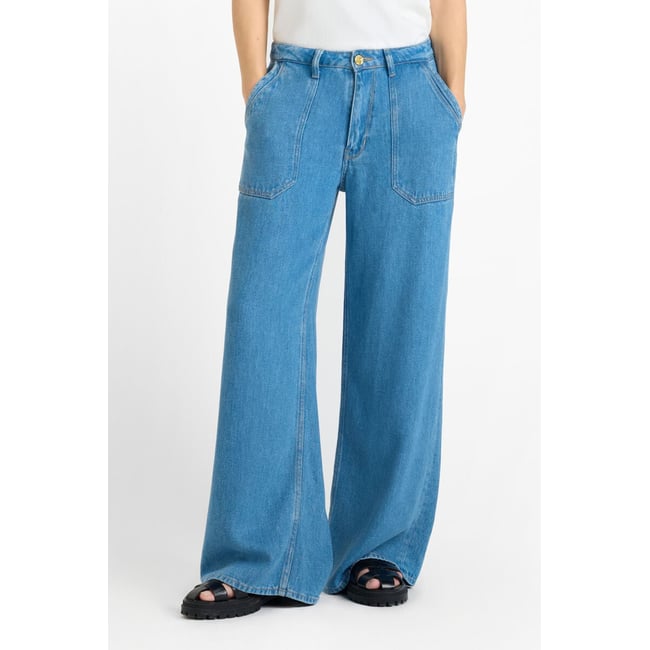 Jeans loose, large VICTORIA, longueur 34 blue <span itemprop=