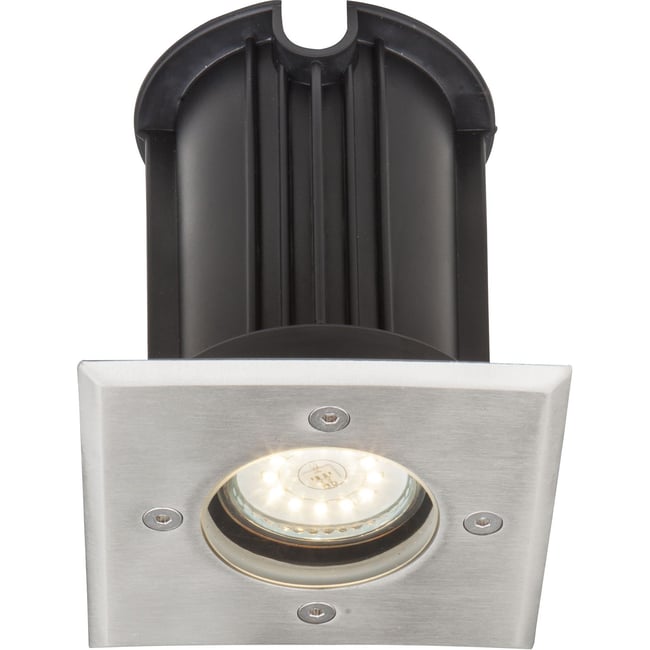 Spot d'extérieur carré en inox Couleur gris <span itemprop=