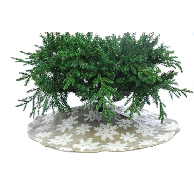 107cm Nordic Lights Snowflake Tree Skirt, grey, SO'HOME