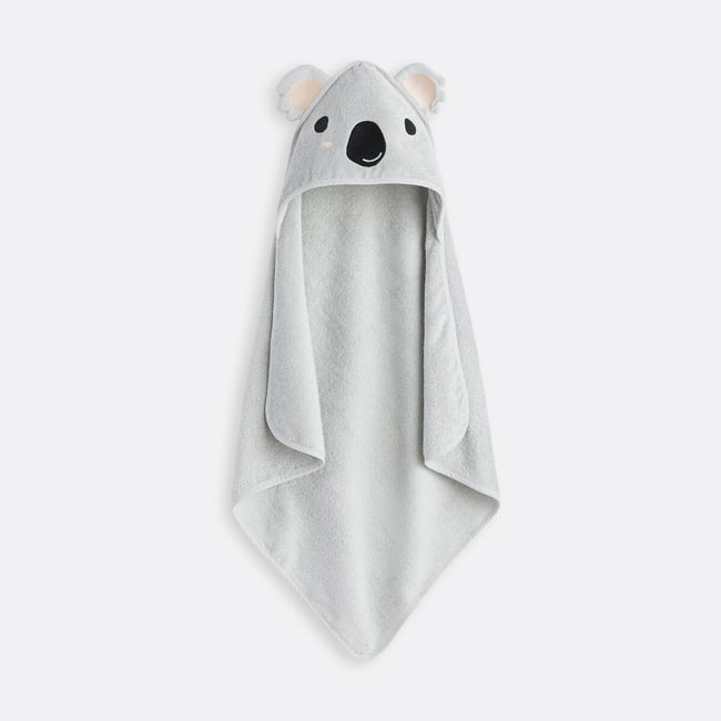 Cape de bain coton biologique 400 g/m2, Koala gris <span itemprop=