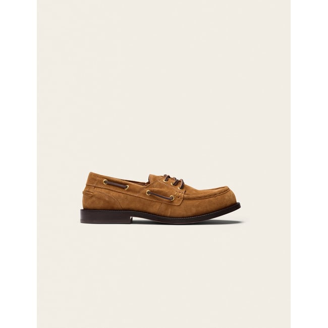 Chaussures Bateau KINTO suède ambre <span itemprop=