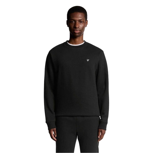 Sweat col ras-du-cou motif/style logo brodé noir <span itemprop=
