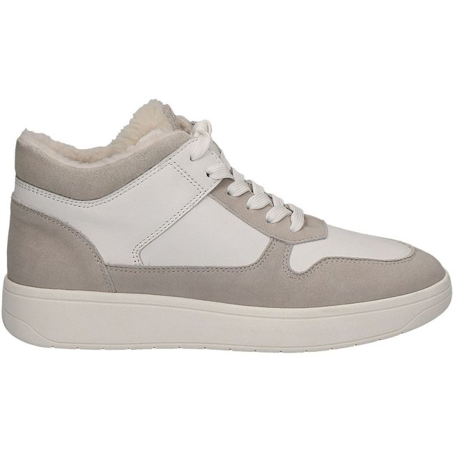 Bottine fourée gris clair laque <span itemprop=