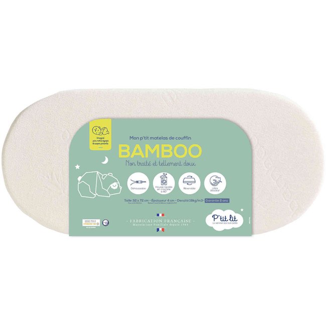 Matelas couffin non traité déhoussable Couleur blanc <span itemprop=