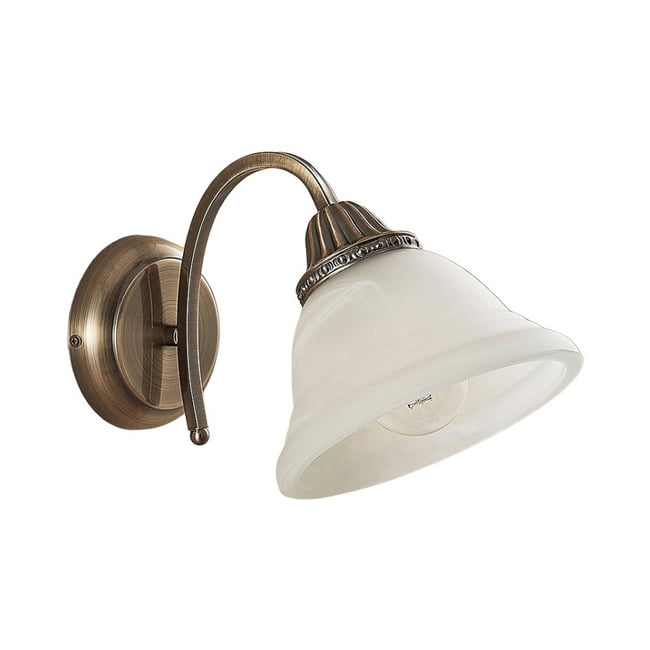 Applique, Mialina Couleur blanc albâtre, laiton ancien <span itemprop=