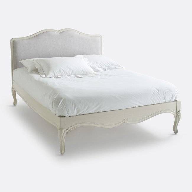 Lit avec sommier, Trianon blanc/gris foncé <span itemprop=