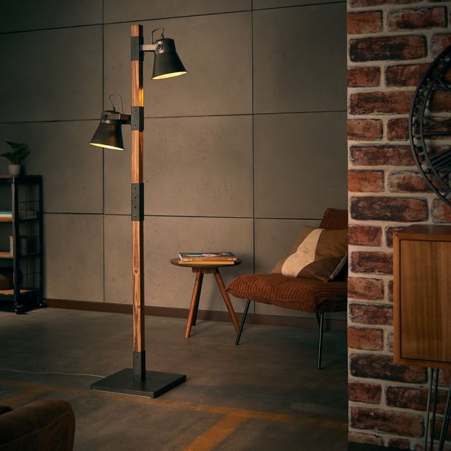 Lampadaire    PLOW Couleur noir satiné noir brillant <span itemprop=