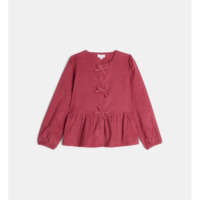 Top victoria vel en velours de coton bio rose moyen <span itemprop=