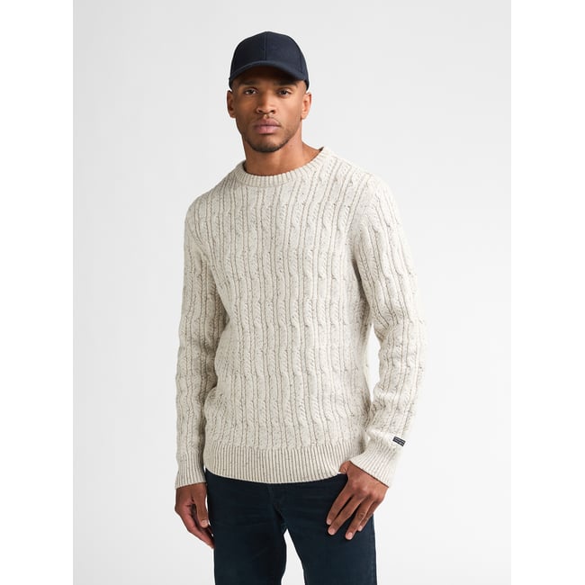 Pull torsadé steelgate blanc antique white melee <span itemprop=