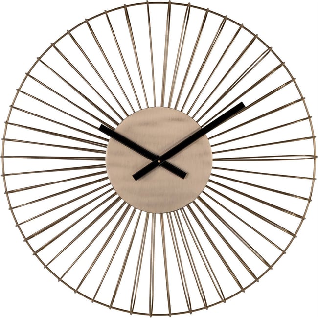 Horloge murale en fer ajourée Couleur doré <span itemprop=
