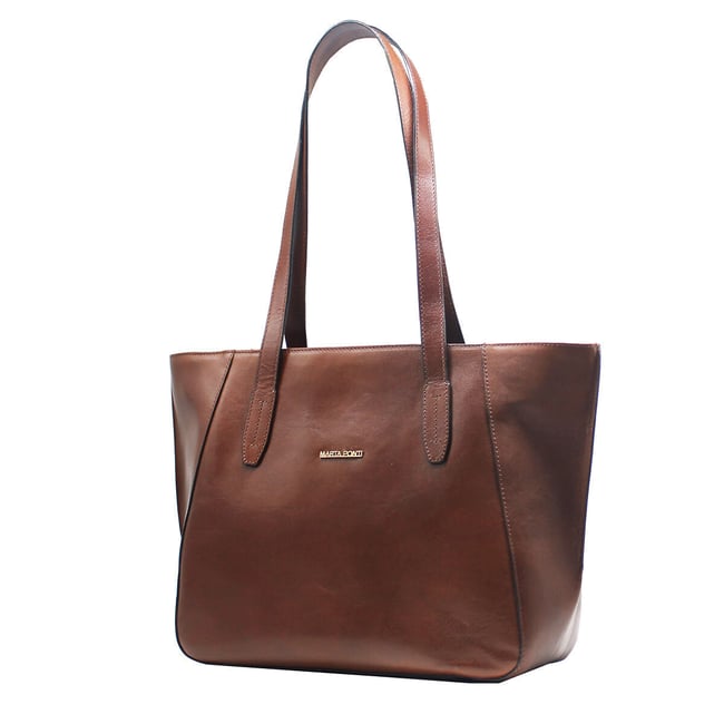 Mala Senhora Pele Veg Italiana ARIZONA, Marta Ponti conhaque <span itemprop=