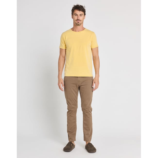 PANTALON CHINO TEAK marron <span itemprop=