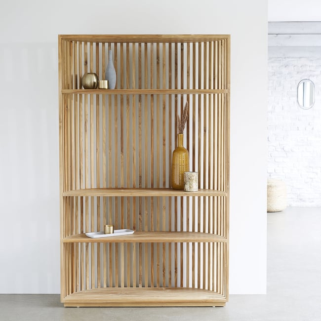 Bibliothèque en teck massif  VICTORIA Couleur naturel <span itemprop=