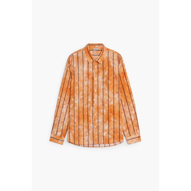 chemise à manches longues à rayures orange <span itemprop=