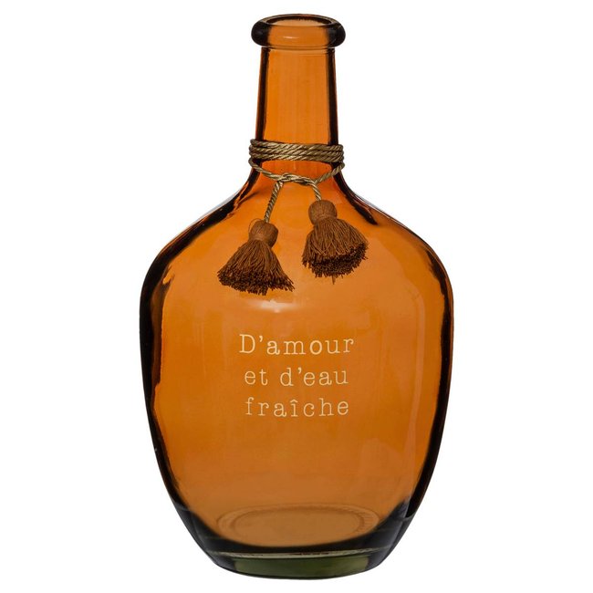 Vase dame-jeanne en verre H31cm GYPSY Couleur blanc <span itemprop=