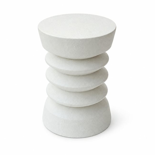 Sellette effet pierre 56 cm TRINITE Couleur blanc <span itemprop=