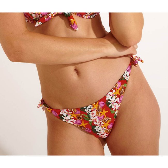 Slip per bikini Mikta Shellbay fantasia fondo rosso BANANA MOON