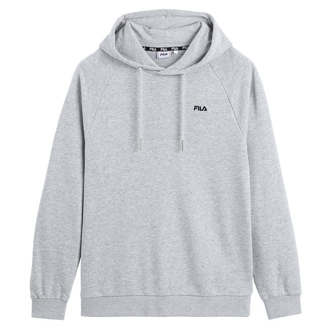 Black and white fila hoodie best sale