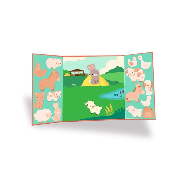 Stickers repositionnables avec décors Les animaux de la ferme - DJECO