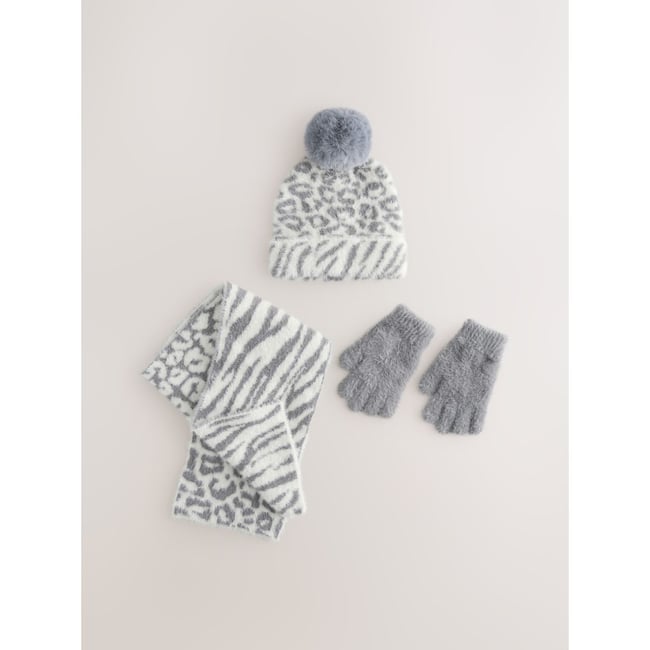 Bonnet imprimé, gants et écharpe - NEXT