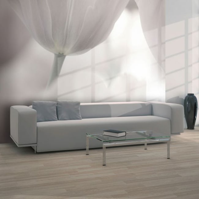Papier peint intissé panoramique Fleurs Tulips fine art - black and white Couleur multicouleur <span itemprop=