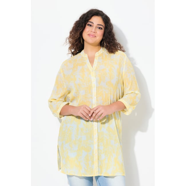 Chemisier long sorbet jaune <span itemprop=