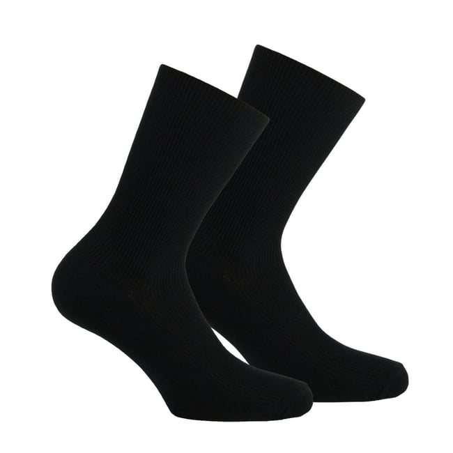 Lot de 2 paires de mi-chaussettes non-comprimantes en coton noir <span itemprop=