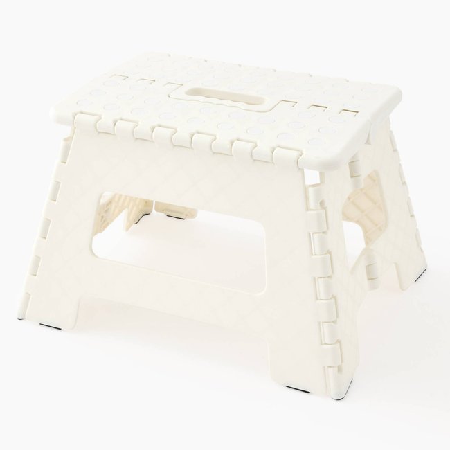 Marche-pieds, h25x25x40cm blanc <span itemprop=