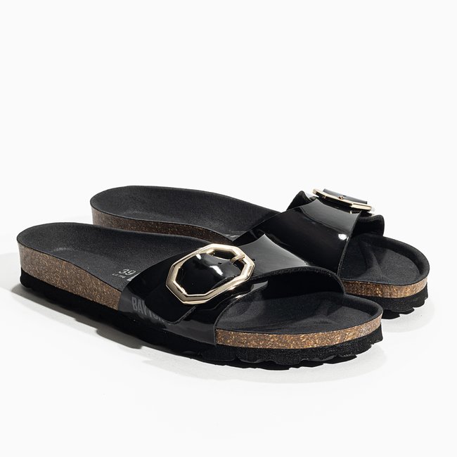 Sandales Vegan ZEPHYR pour femme noir <span itemprop=