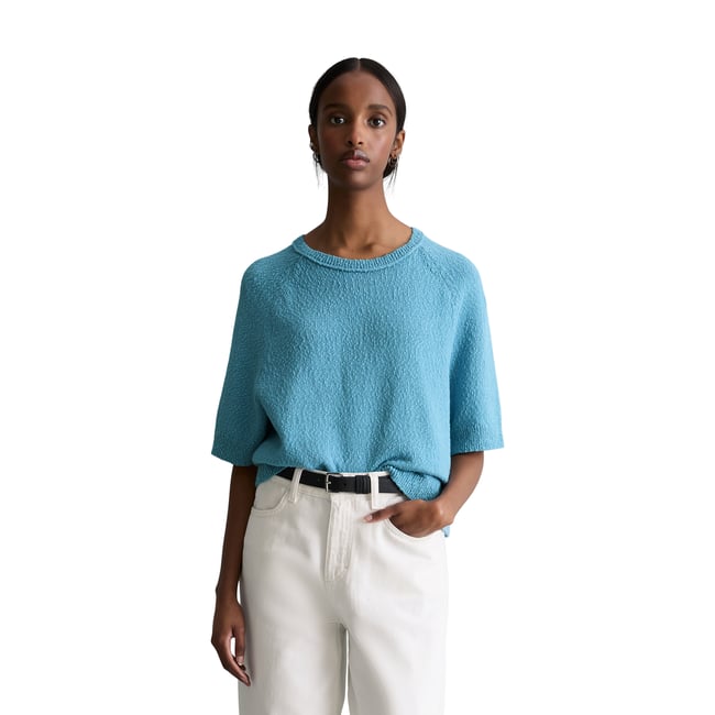 Pull à manches courtes regular en fil Cotton Slub - MARC O’POLO DENIM