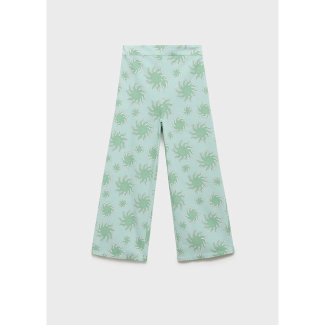 Pantalon droit imprimé vert pastel <span itemprop=