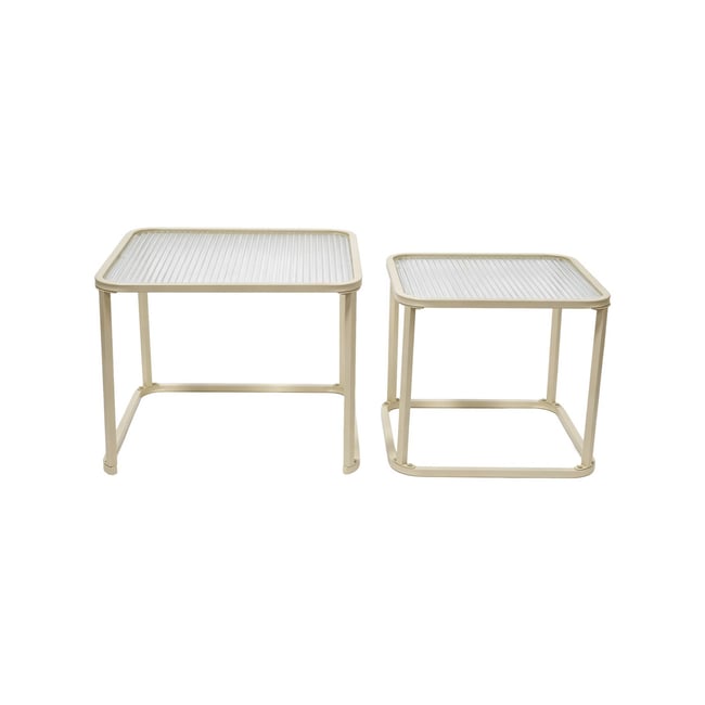 Tables gigognes métal et verre strié TANO - SWEEEK