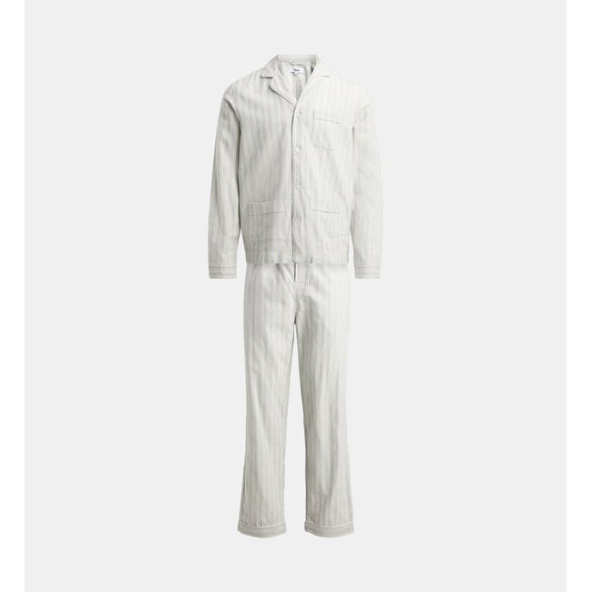 Pyjama long dimini en coton gris <span itemprop=