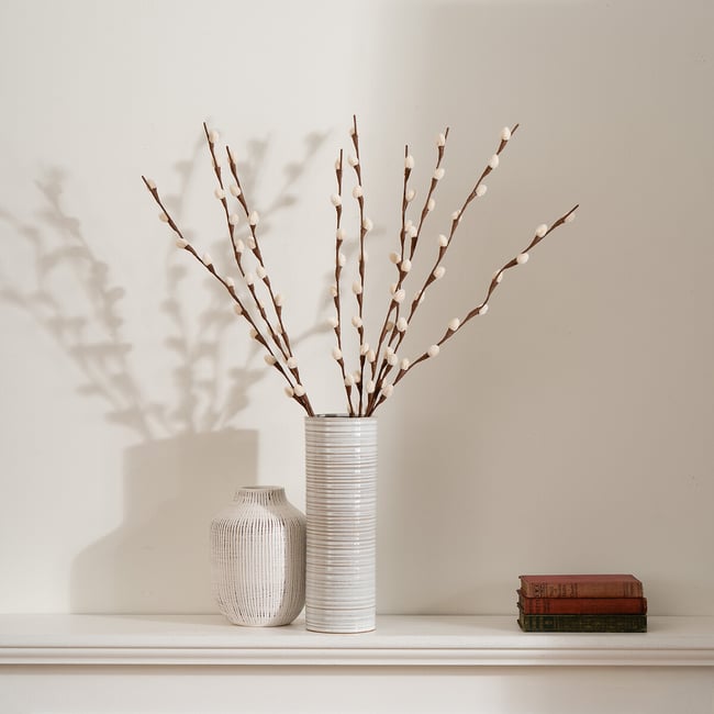 Set of 3 Artificial Pussy Willow Branches, natural, SO'HOME