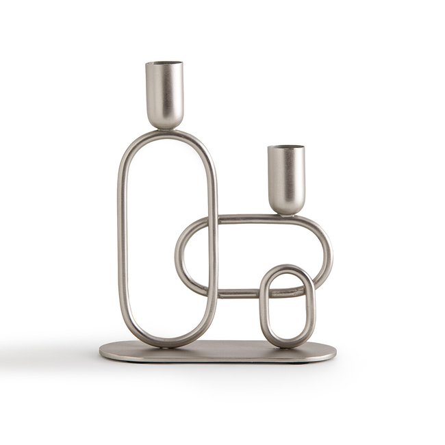 Chandelier en métal finition nickel satiné, LIANO Couleur nickel satiné <span itemprop=