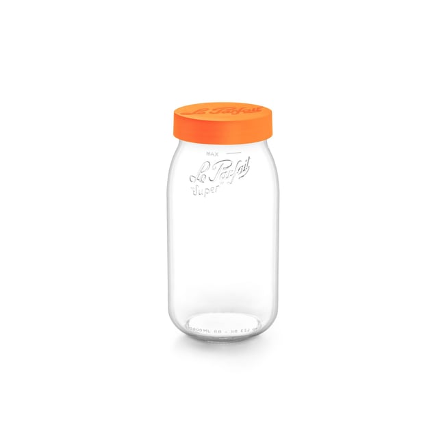 Bocal en verre avec couvercle 2L, LE PARFAIT Couleur orange-transparent <span itemprop=