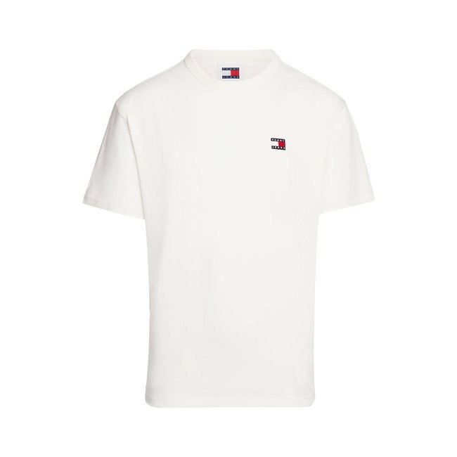 Camiseta recta con insignia de logo crudo <span itemprop=