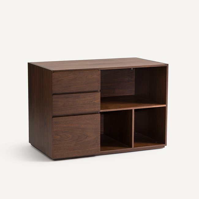 Cajonera doble chapada en nogal, Working difuminado <span itemprop=