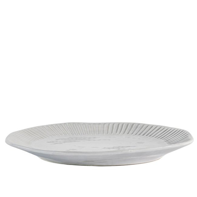 Set of 4 Harville Ridged Dinner Plates, cream, SO'HOME